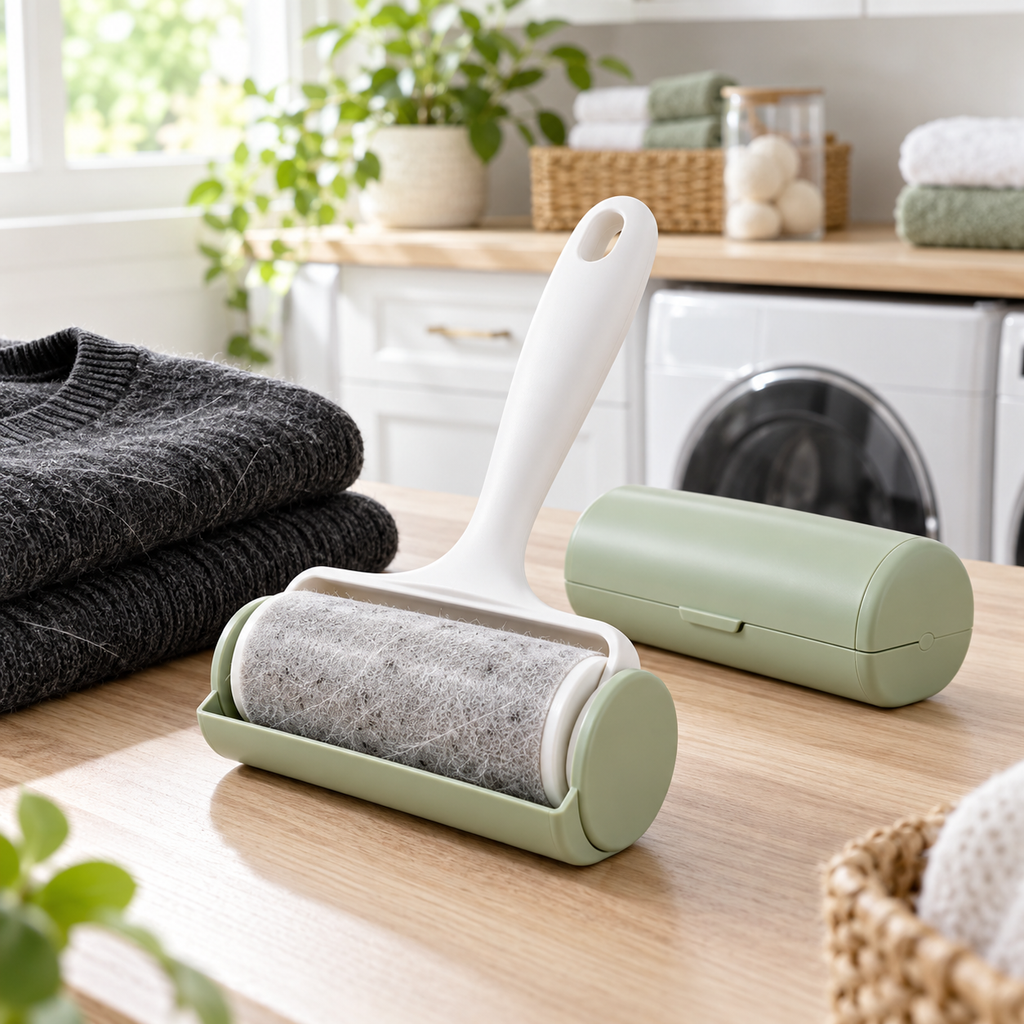 zyqverul Reusable Lint Roller with Case — laundry room setting