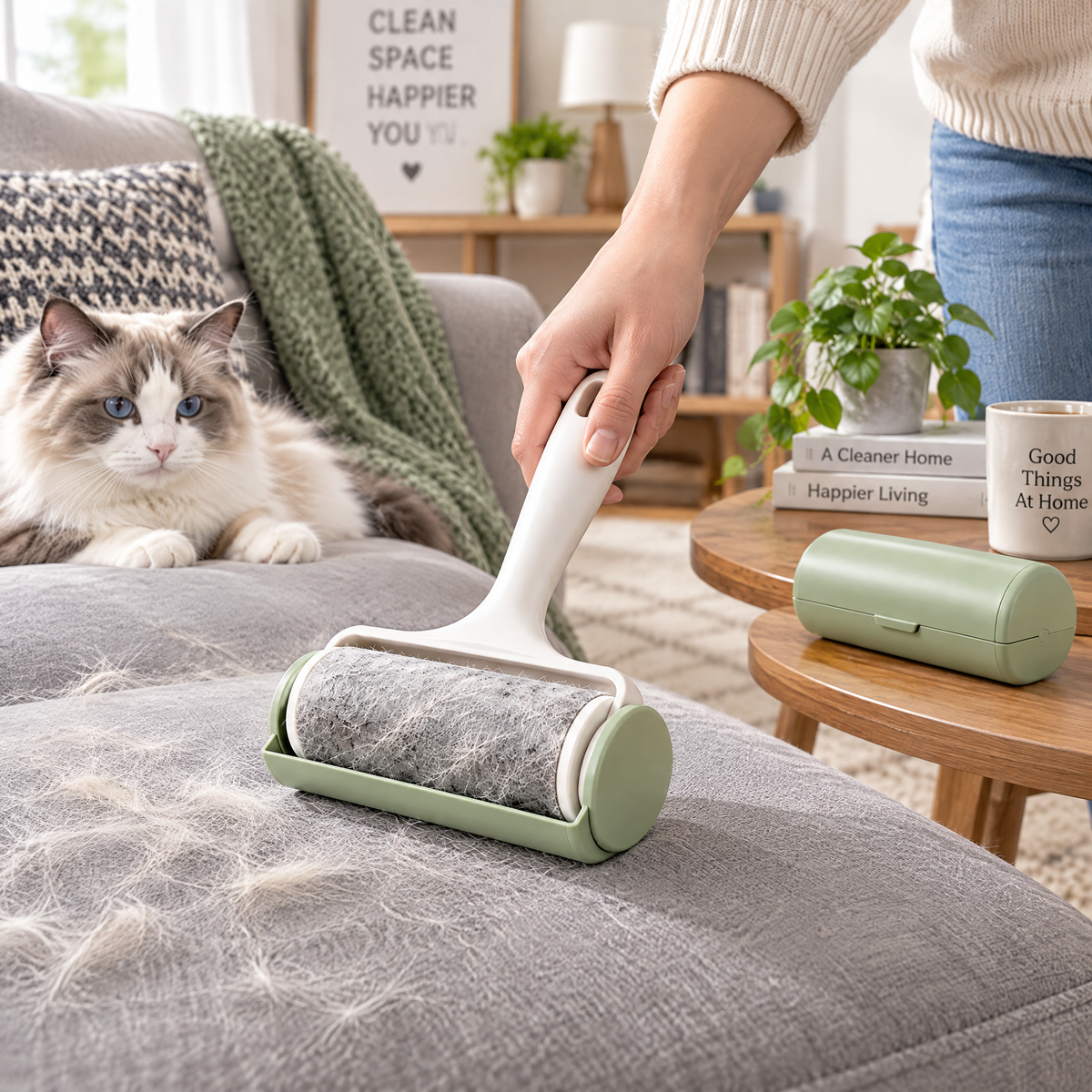 zyqverul Reusable Lint Roller with Case — lifestyle view