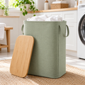 zyqverul Sage Laundry Hamper with Wood-Effect Lid — laundry room setting