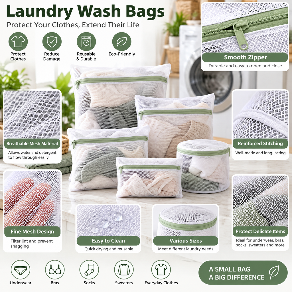 zyqverul Fine-Mesh Laundry Bag Set — design details