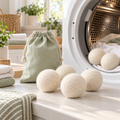 zyqverul Wool Dryer Balls with Storage Pouch — laundry room setting