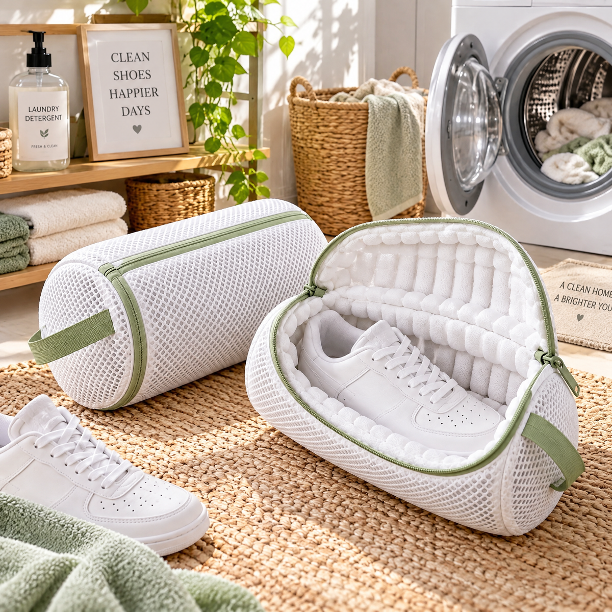 zyqverul Padded Mesh Shoe Wash Bag — everyday use