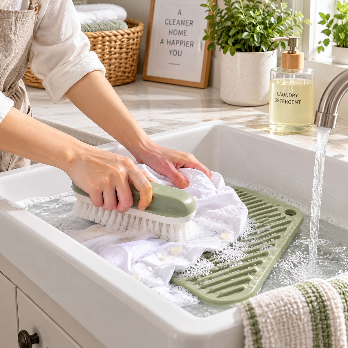 zyqverul Laundry Brush & Scrub Board Set — lifestyle view